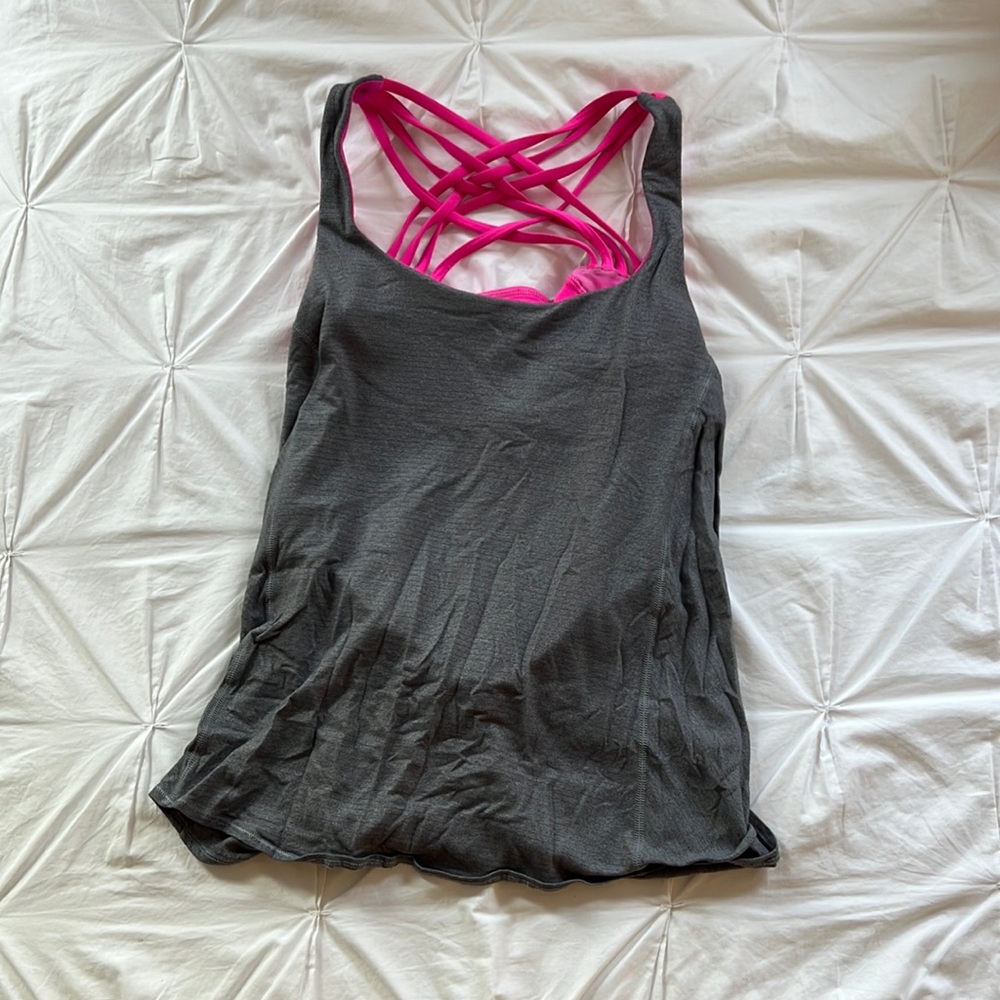Lululemon open back built in bra tank